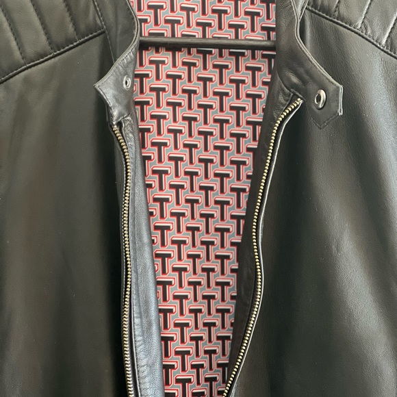 TED BAKER MEN’S REG. FIT BLACK LEATHER JACKET- SIZE 4- NEW - Picture 4 of 9